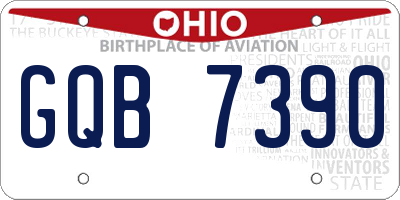 OH license plate GQB7390