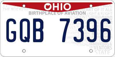 OH license plate GQB7396