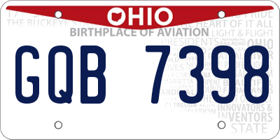 OH license plate GQB7398