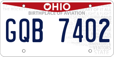 OH license plate GQB7402
