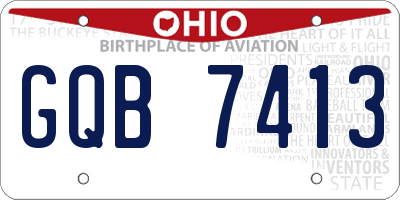 OH license plate GQB7413