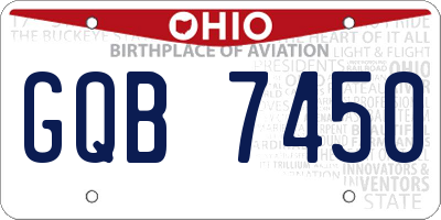 OH license plate GQB7450