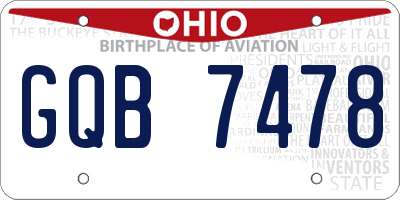 OH license plate GQB7478