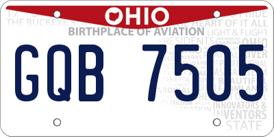 OH license plate GQB7505