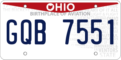 OH license plate GQB7551