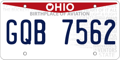 OH license plate GQB7562