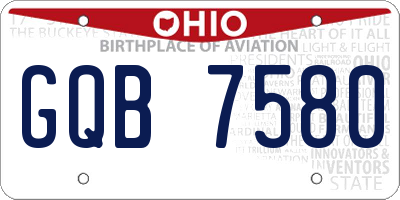 OH license plate GQB7580