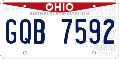 OH license plate GQB7592