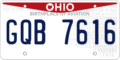 OH license plate GQB7616