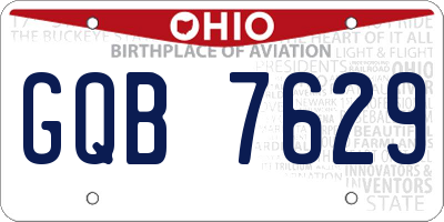 OH license plate GQB7629