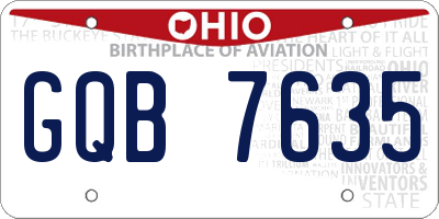 OH license plate GQB7635