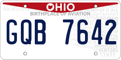 OH license plate GQB7642