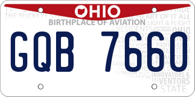 OH license plate GQB7660