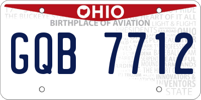 OH license plate GQB7712
