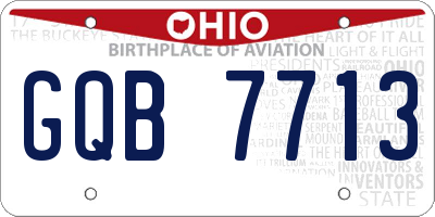 OH license plate GQB7713