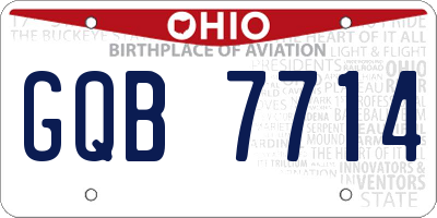 OH license plate GQB7714