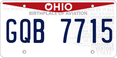 OH license plate GQB7715