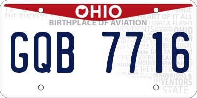 OH license plate GQB7716