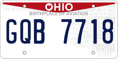 OH license plate GQB7718