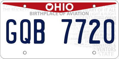 OH license plate GQB7720