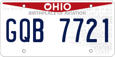 OH license plate GQB7721
