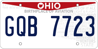 OH license plate GQB7723