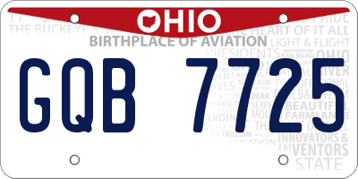OH license plate GQB7725