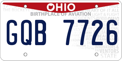 OH license plate GQB7726