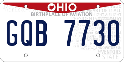 OH license plate GQB7730