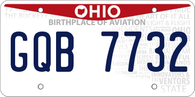 OH license plate GQB7732