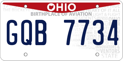 OH license plate GQB7734