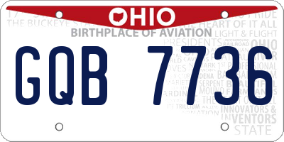 OH license plate GQB7736