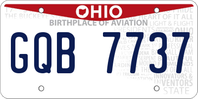 OH license plate GQB7737