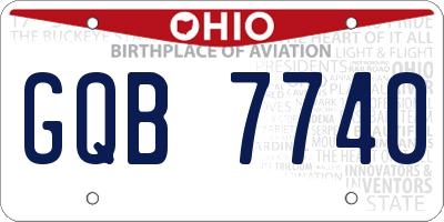OH license plate GQB7740