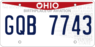 OH license plate GQB7743