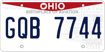 OH license plate GQB7744