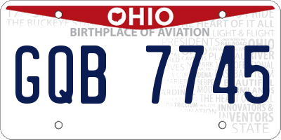 OH license plate GQB7745