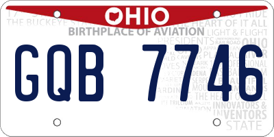 OH license plate GQB7746