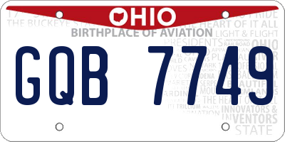 OH license plate GQB7749