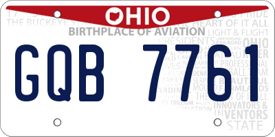 OH license plate GQB7761