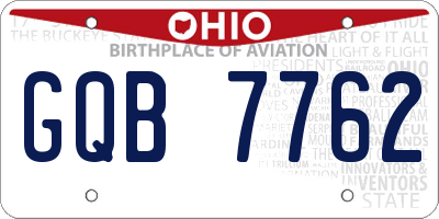 OH license plate GQB7762