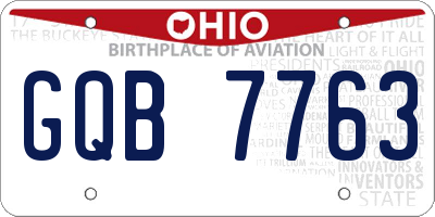 OH license plate GQB7763