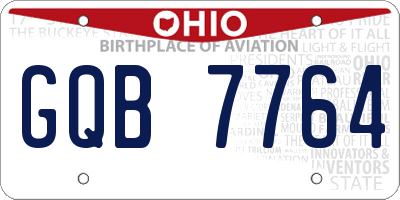 OH license plate GQB7764