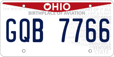 OH license plate GQB7766
