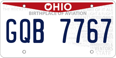 OH license plate GQB7767