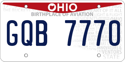 OH license plate GQB7770
