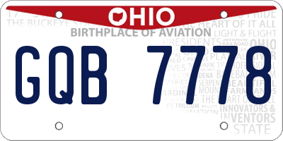 OH license plate GQB7778