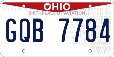 OH license plate GQB7784