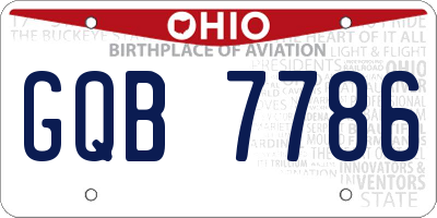 OH license plate GQB7786