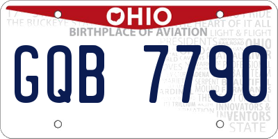 OH license plate GQB7790